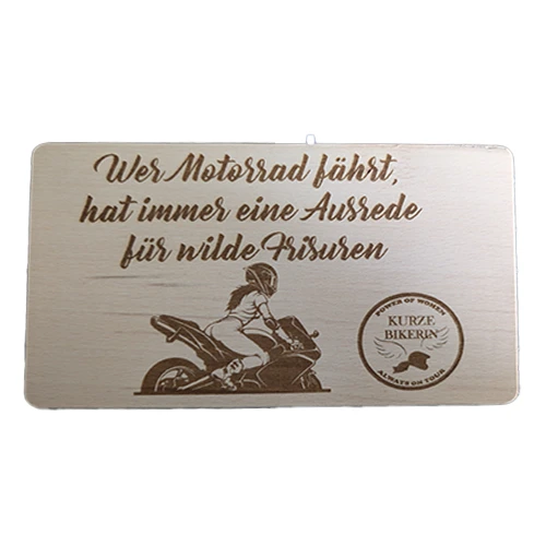 Kurze Bikerin - Frühstücksbrett Sportler