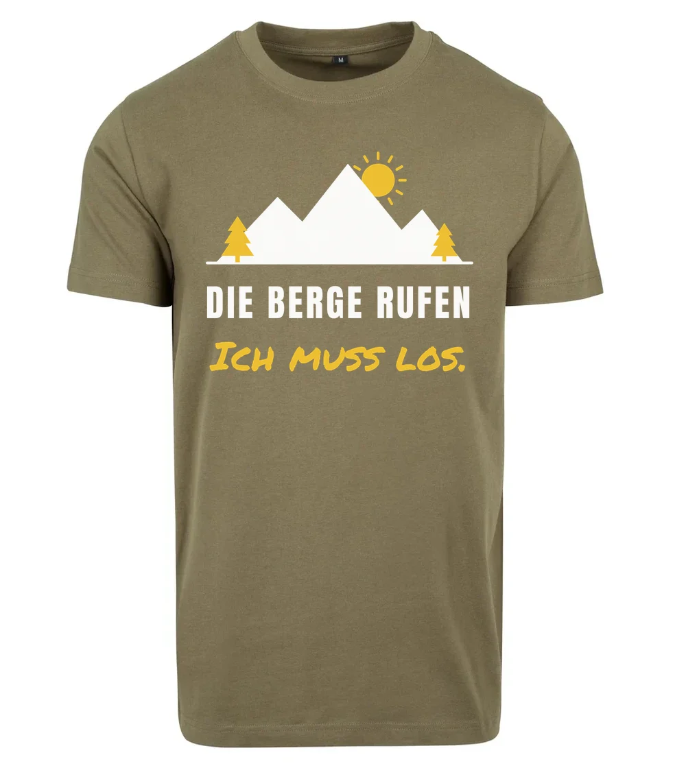 Outdoor - Die Berge rufen T-Shirt in Olive