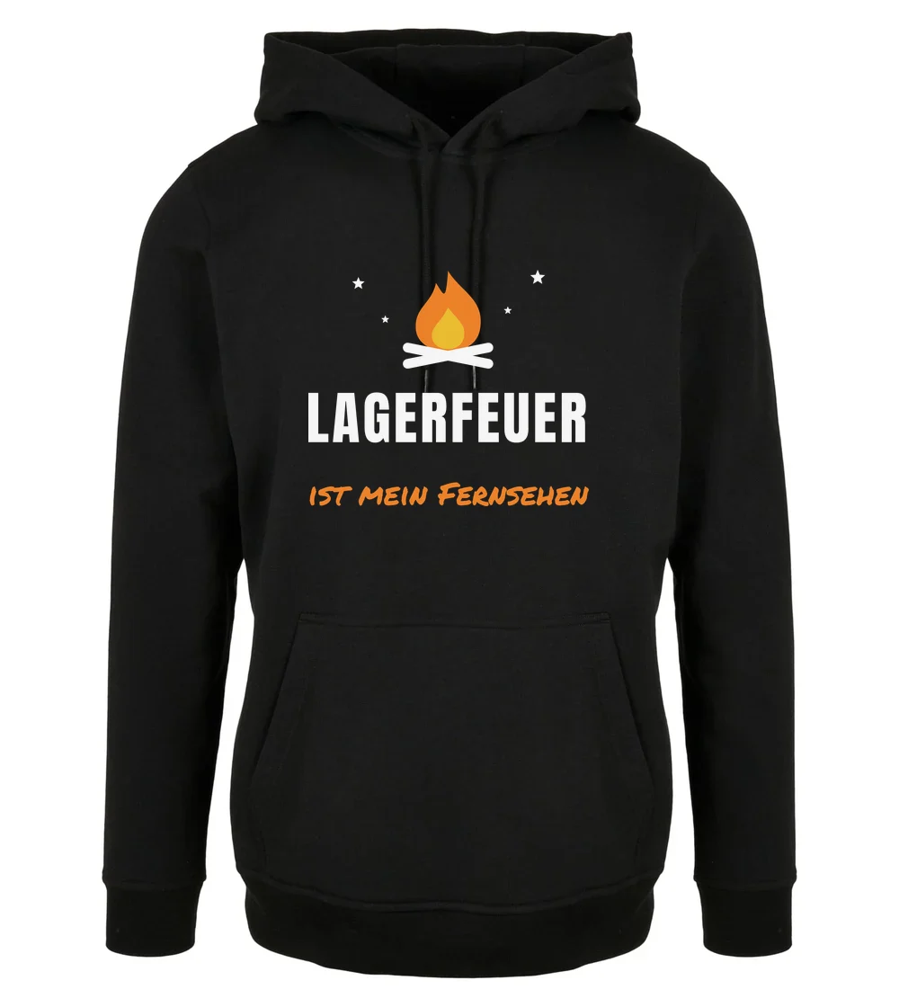 Outdoor - Lagerfeuer ist mein Fernsehen Hoodie in Black