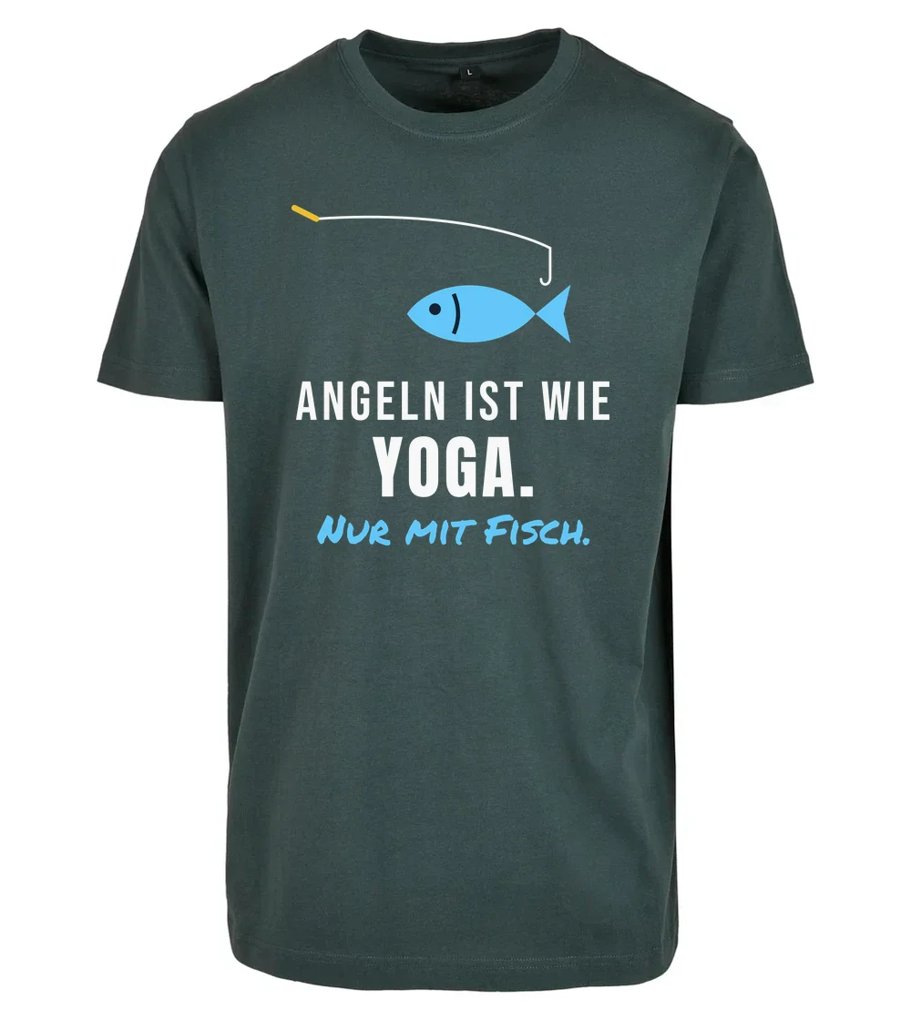 Outdoor - Angeln ist wie Yoga T-Shirt in Bottle Green