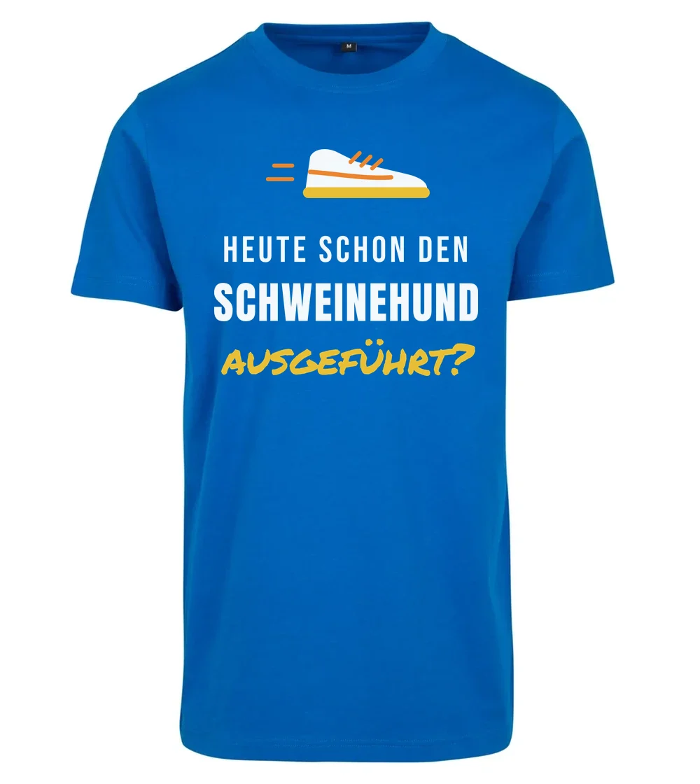 Sport - Heute schon den Schweinehund ausgeführt T-Shirt in Cobalt Blue