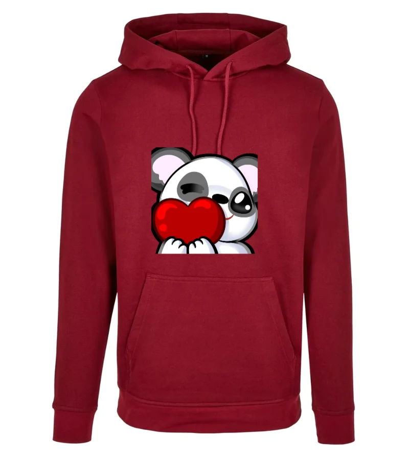 Candy Panda Love - Hoodie in Burgundy