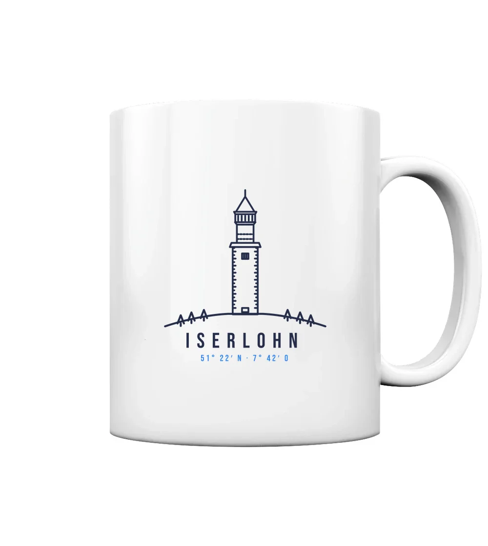 Sauerland - Iserlohn Danzturm Tasse in White glossy