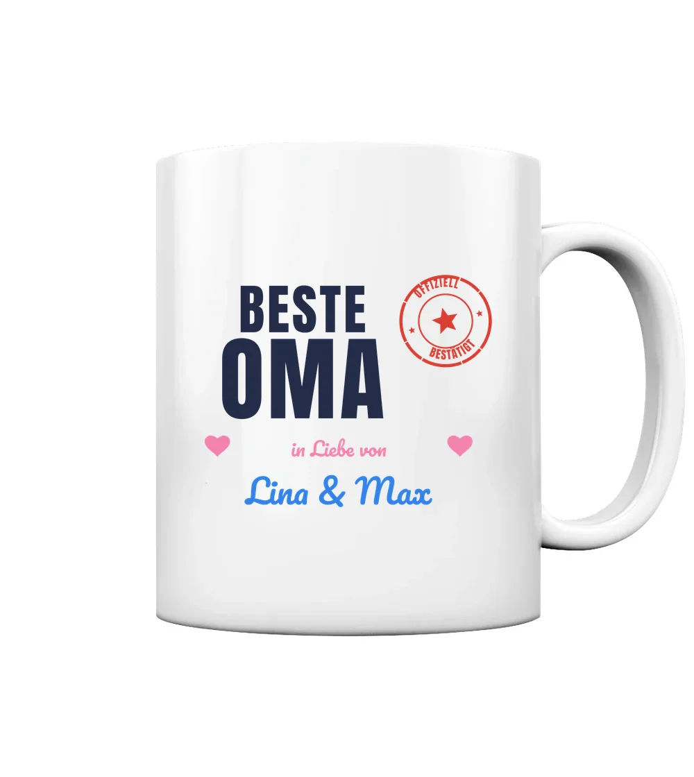 Familie - Beste Oma offiziell bestätigt Tasse in White glossy