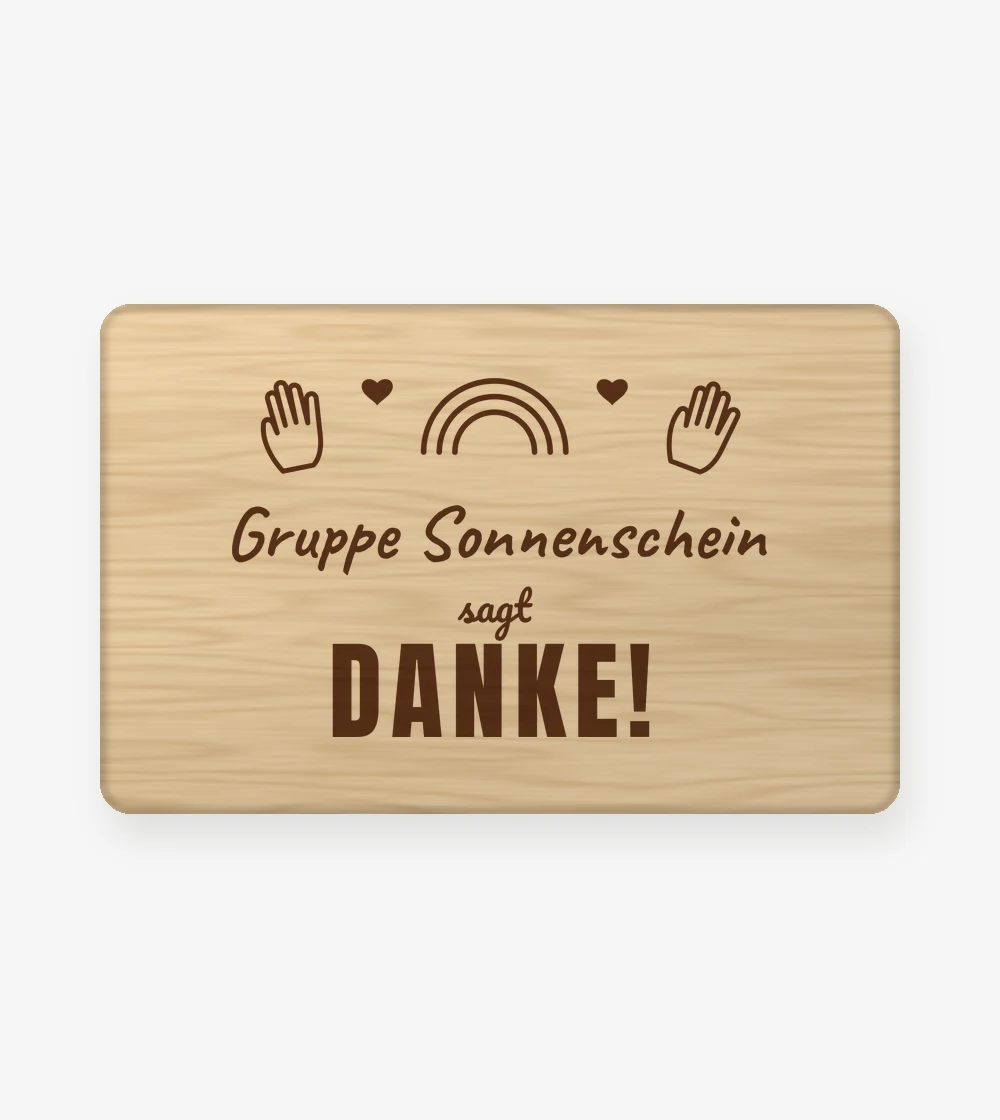 Familie - Kita-Abschied Frühstücksbrett „sagt Danke“ in Standard