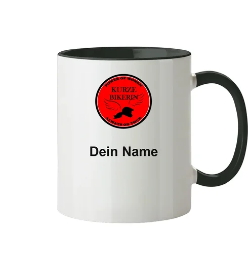 Kurze Bikerin Black - Tasse zweifarbig