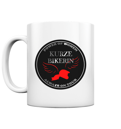 Kurze Bikerin Black - Tasse glossy
