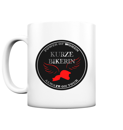Kurze Bikerin Black - Tasse matt