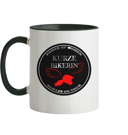 Kurze Bikerin Black - Tasse zweifarbig