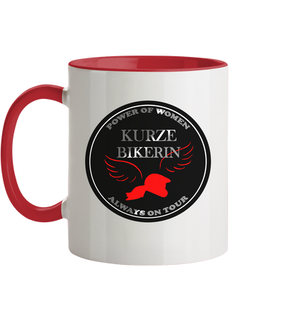 Kurze Bikerin Black - Tasse zweifarbig
