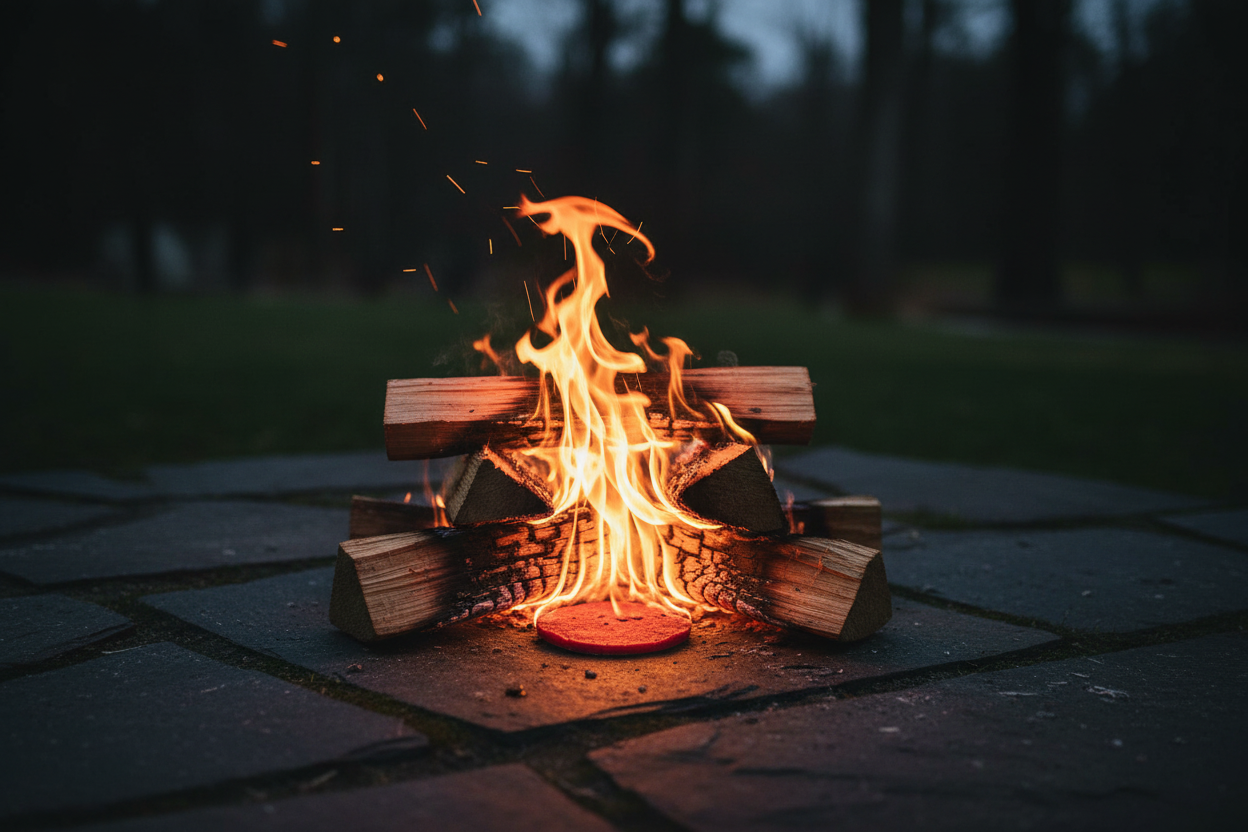 Feueranzünder in Aktion