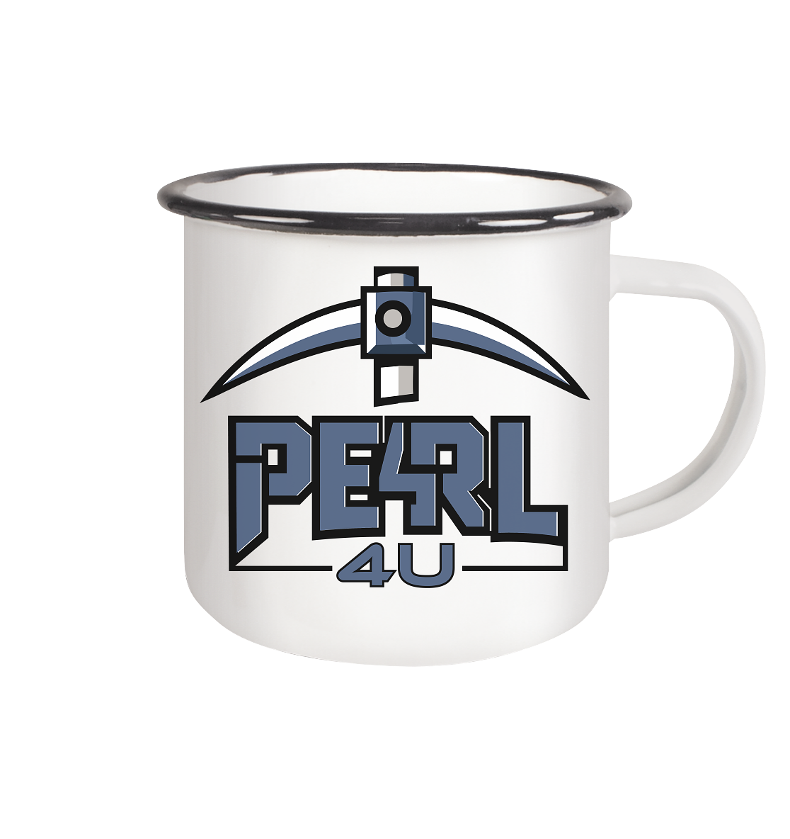 Pe4rl4U - Emaille Tasse (Black)