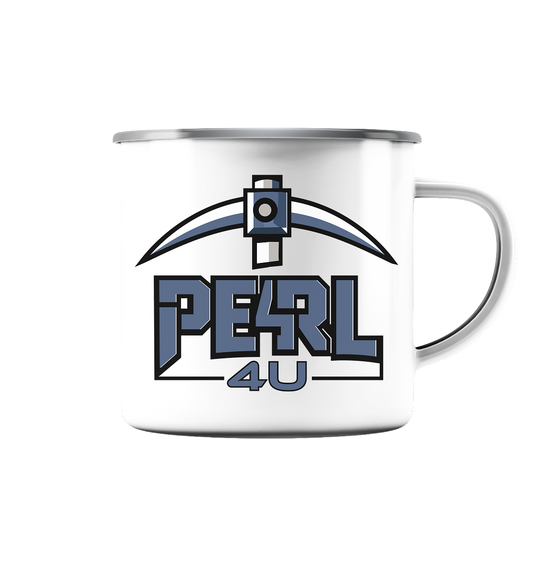 Pe4rl4U - Emaille Tasse (Silber)