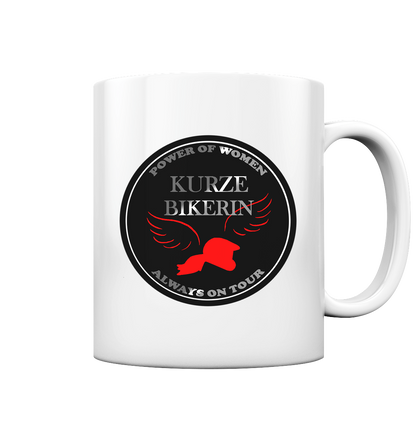Kurze Bikerin Black - Tasse glossy