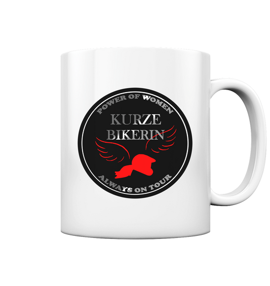 Kurze Bikerin Black - Tasse glossy