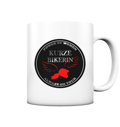 Kurze Bikerin Black - Tasse matt