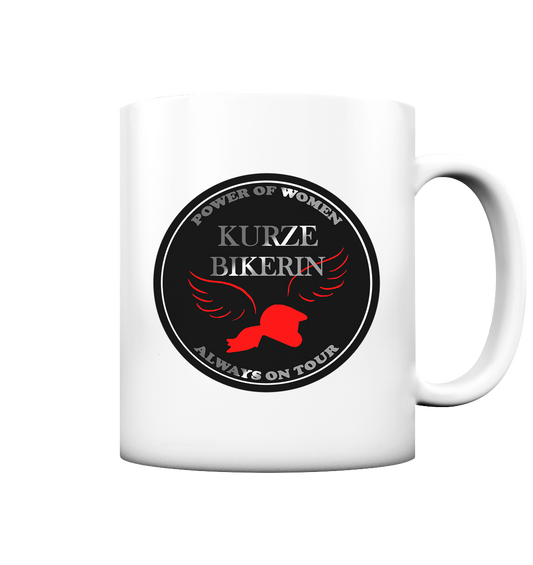 Kurze Bikerin Black - Tasse matt