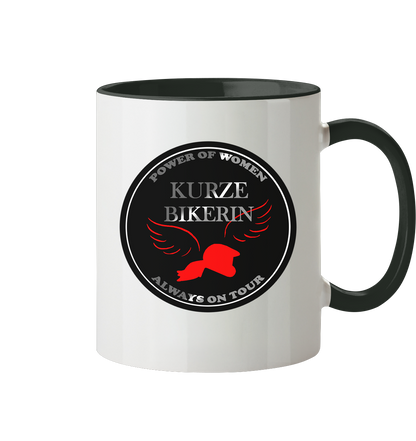 Kurze Bikerin Black - Tasse zweifarbig