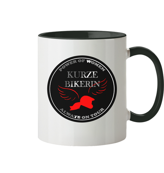 Kurze Bikerin Black - Tasse zweifarbig