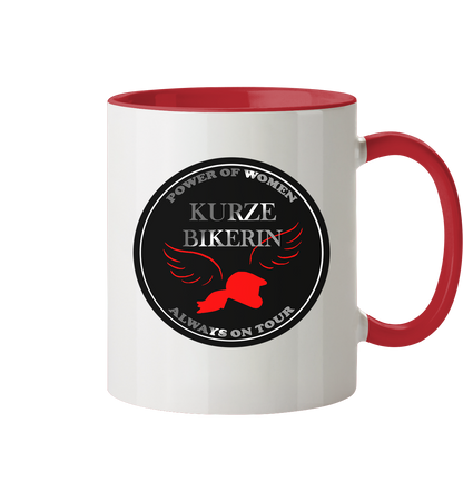 Kurze Bikerin Black - Tasse zweifarbig